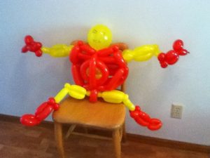 First attempt at an Iron Man balloon -- created as a thank-you for Westfield Comics for Free Comic Day