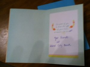 Thank you from Mound City Bank - inside of card