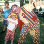 Raynbow the clown and friend at picnic