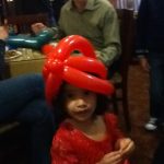This cute little girl wanted an "apple hat"