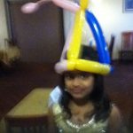 Jester's hat for one of the older girls at Aarush's birthday party