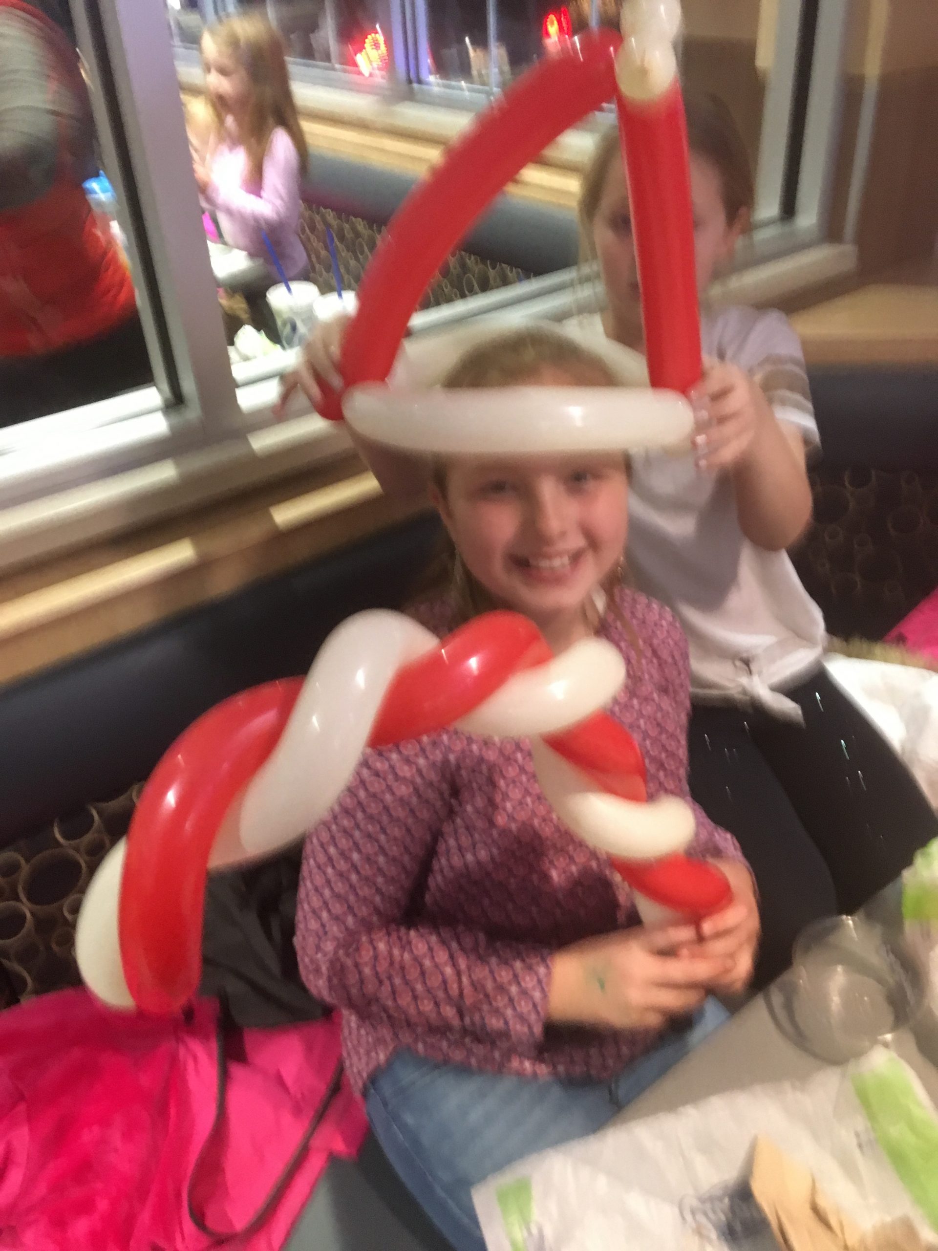Santa hat and candy cane at the Santa and Share event for the Mount Horeb Food Bank - held at Culver's