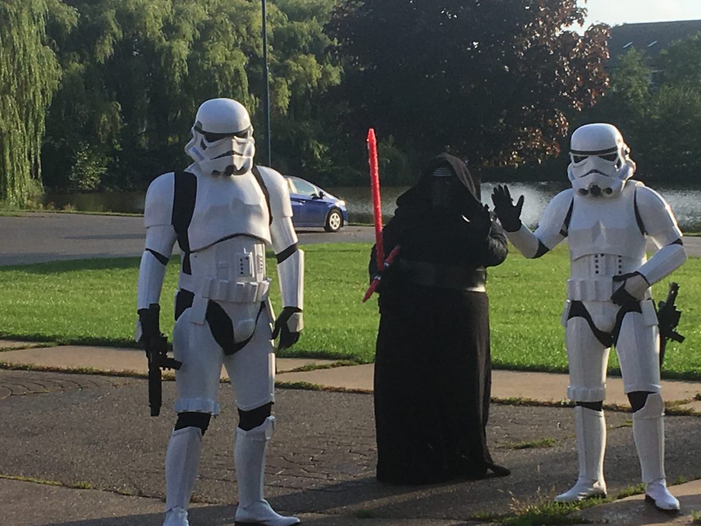 Storm troopers and a Sith Lord helping out at Make-A-Wish? Why not?