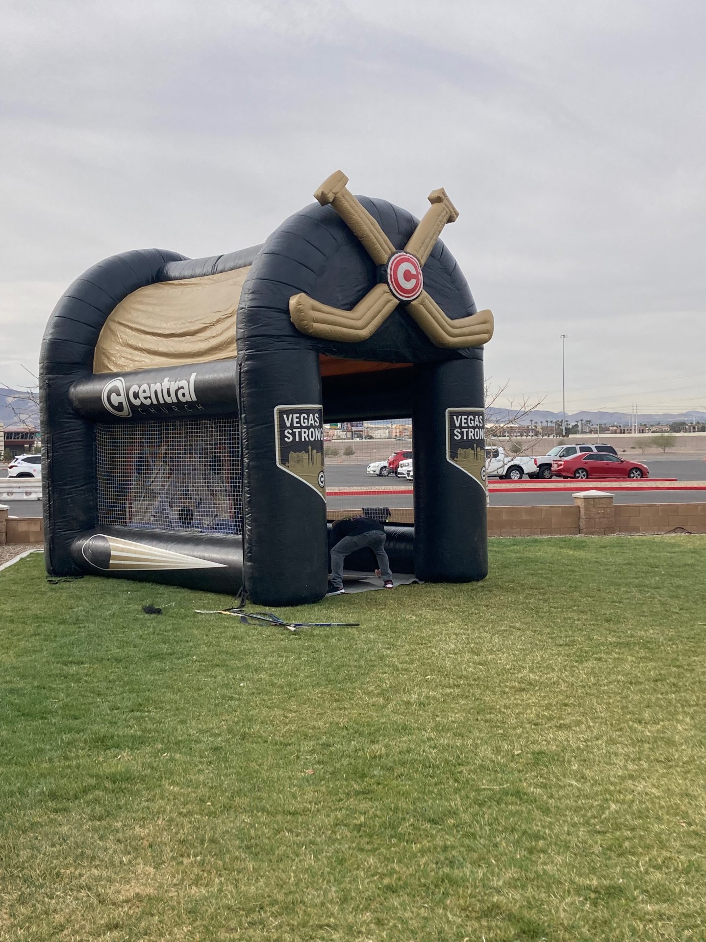 Central Church bounce house for Spring Jamboree 2022