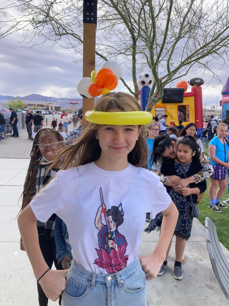 Young lady with a duck hat